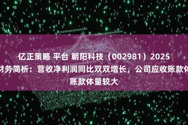 亿正策略 平台 朝阳科技（002981）2025年中报财务简析：营收净利润同比双双增长，公司应收账款体量较大
